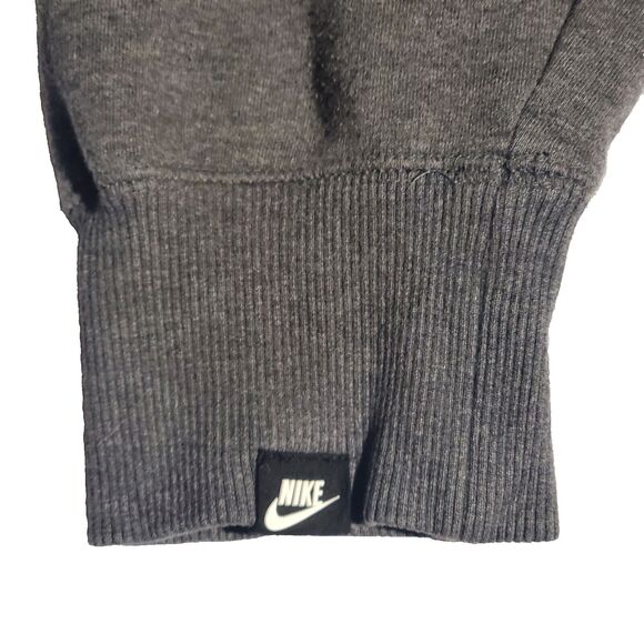 VTG Y2K Nike Hoodie Sweatshirt 2X Gray Stitched Big Logo Pull Over Spell Out EUC - Picture 3 of 10